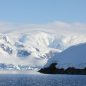 Views of snowy hills and mountains in Antarctica