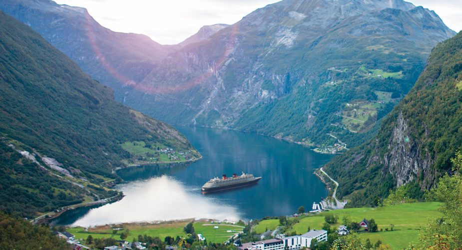 disney cruises in port at beautiful destination